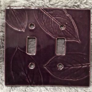 Handmade Botanical Ceramic Double Switchplate with screws